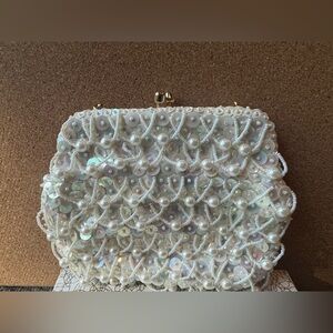 Elegant Pearl-Embellished Clutch